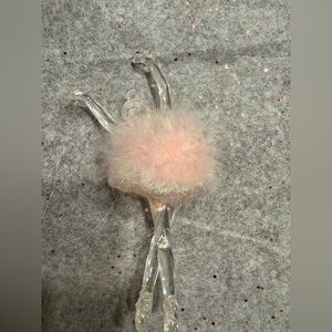 Elegant Pink Feathered Ballerina Ornament
